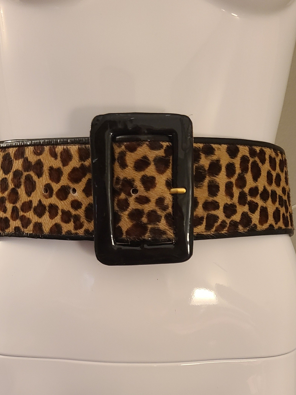 W. KLEINBERG Leopard Print, Hair Calf Belt, Like New